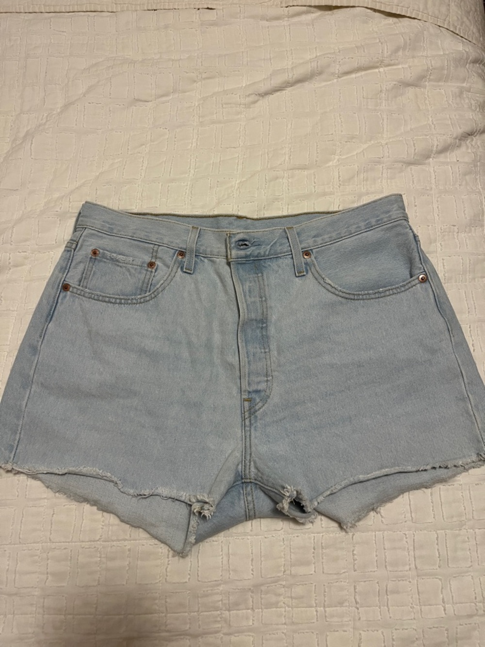 Levi's Light Blue 501 Denim Shorts